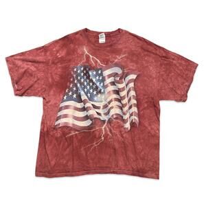 The Mountain Lightning American Flag Y2K Graphic T-Shirt